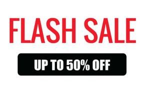 Image of sale poster which reads 'Flash Sale up to 50% off'
